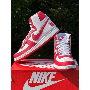 Nike Men's Red and White High-Top Athletic Shoes